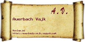 Auerbach Vajk névjegykártya